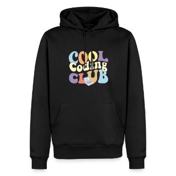 Programmeur informatique Cool Coding Club Codeur - Sweat à capuche Premium bio Homme - noir - Devant - Nico (187cm)