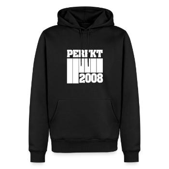 Jahr 2008 - Männer Premium Bio Hoodie - Schwarz - Vorne - Nico (187cm)