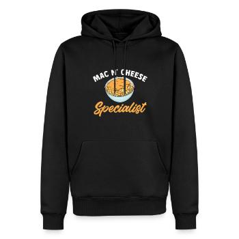 Macaroni au fromage pour amateurs de macaroni au fromage - Sweat à capuche Premium bio Homme - noir - Devant - Nico (187cm)