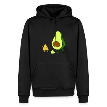 Avocat humour Guacamole - Sweat à capuche Premium bio Homme - noir - Devant - Nico (187cm)