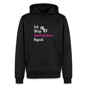 Jeu de dés Bunco - Sweat à capuche Premium bio Homme - noir - Devant - Nico (187cm)