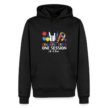 Changing Lives One Session At A Time ABA - Männer Premium Bio Hoodie - Schwarz - Vorne - Nico (187cm)