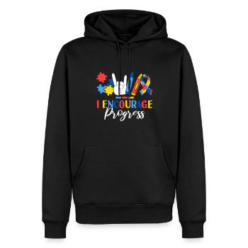 I Encourage Progress ABA Therapist Behavioral - Männer Premium Bio Hoodie - Schwarz - Vorne - Nico (187cm)