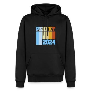 2024 2024 - Männer Premium Bio Hoodie - Schwarz - Vorne - Nico (187cm)