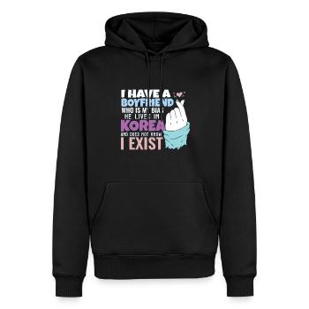 Kpop Idol Fan K Drama Lover J'aime la Corée J'ai un - Sweat à capuche Premium bio Homme - noir - Devant - Nico (187cm)