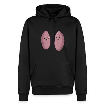 Légumes-racines de patates douces - Sweat à capuche Premium bio Homme - noir - Devant - Nico (187cm)
