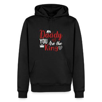 Papa you are the king, Dad you are the King - Men’s Premium Organic Hoodie - black - Front - Nico (187cm)