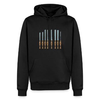 Turning Wood Lathe Lathe - Men’s Premium Organic Hoodie - black - Front - Nico (187cm)