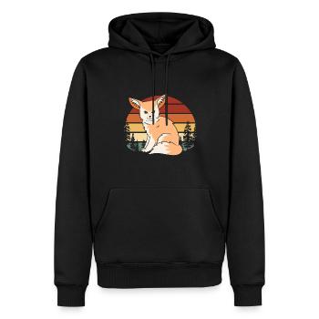 Fennek Fuchs Fennec Fox Wüstenfuchs - Männer Premium Bio Hoodie - Schwarz - Vorne - Nico (187cm)