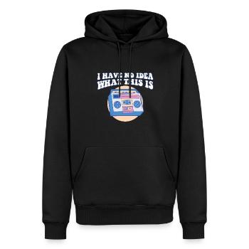 Je n’ai aucune idée de ce que c’est que l’esthétique des années 70 80 - Sweat à capuche Premium bio Homme - noir - Devant - Nico (187cm)