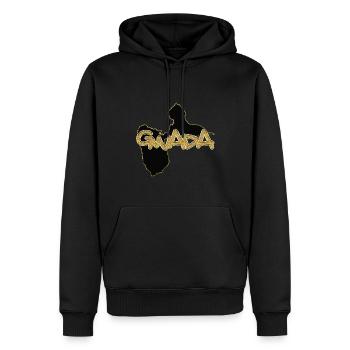 Gwada Gold Luxus Guadeloupe Karte - Männer Premium Bio Hoodie - Schwarz - Vorne - Nico (187cm)
