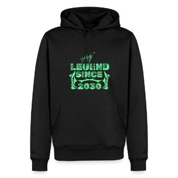 2030 - Männer Premium Bio Hoodie - Schwarz - Vorne - Nico (187cm)