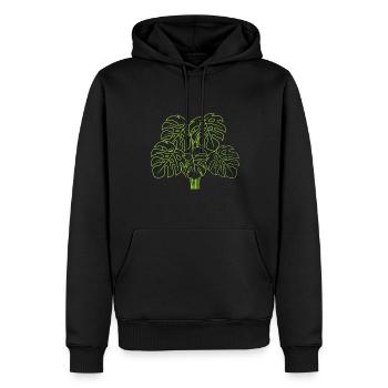 Monstera Deliciosa Albo Plante d’intérieur botanique - Sweat à capuche Premium bio Homme - noir - Devant - Nico (187cm)