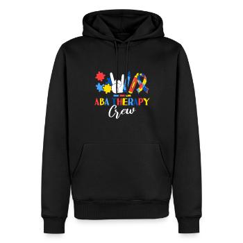 ABA Therapy Crew Applied Behavior Analysis Therapy - Men’s Premium Organic Hoodie - black - Front - Nico (187cm)