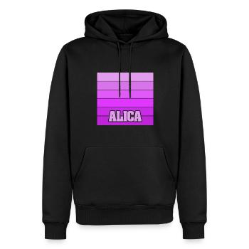 Nom de la fille Alica - Sweat à capuche Premium bio Homme - noir - Devant - Nico (187cm)