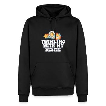 Jumelage avec mon meilleur ami Squad Twin - Sweat à capuche Premium bio Homme - noir - Devant - Nico (187cm)