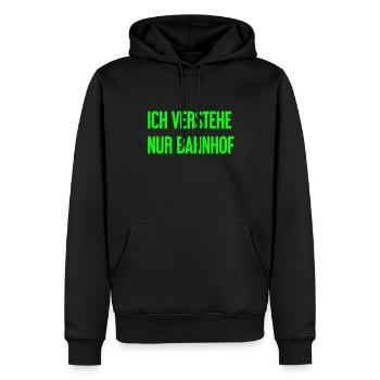 Je ne comprends que la gare - Sweat à capuche Premium bio Homme - noir - Devant - Nico (187cm)