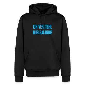 Je ne comprends que la gare - Sweat à capuche Premium bio Homme - noir - Devant - Nico (187cm)