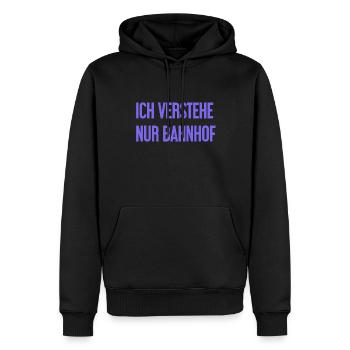 Je ne comprends que la gare - Sweat à capuche Premium bio Homme - noir - Devant - Nico (187cm)