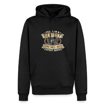 Yes I Am A Dentist Self Talk Expert Advice - Männer Premium Bio Hoodie - Schwarz - Vorne - Nico (187cm)