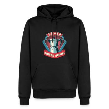 Super Power Machine - Ohne Kaffee geht nix! - Männer Premium Bio Hoodie - Schwarz - Vorne - Nico (187cm)
