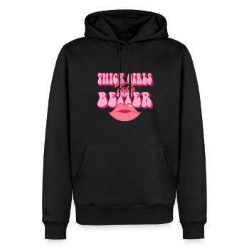 Les filles épaisses ont meilleur goût potelé grandes filles curvy - Sweat à capuche Premium bio Homme - noir - Devant - Nico (187cm)