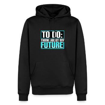 TO DO Think About My Future - Men’s Premium Organic Hoodie - black - Front - Nico (187cm)