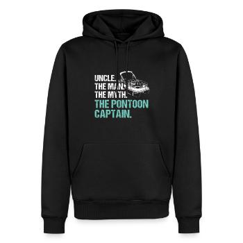 Pontonboot Kapitän Bootfahren See Pontoon - Männer Premium Bio Hoodie - Schwarz - Vorne - Nico (187cm)