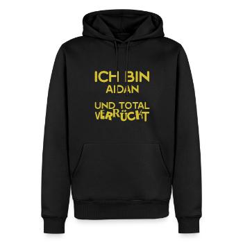 Verrückt Aidan - Männer Premium Bio Hoodie - Schwarz - Vorne - Nico (187cm)
