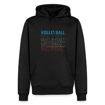 Volleyball Vintage Spiker Blocker Retro - Sweat à capuche Premium bio Homme - noir - Devant - Nico (187cm)