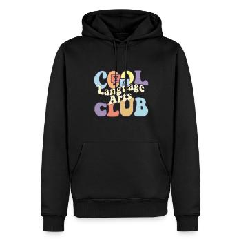 Cool Language Arts Club BA Étudiant en arts du langage - Sweat à capuche Premium bio Homme - noir - Devant - Nico (187cm)