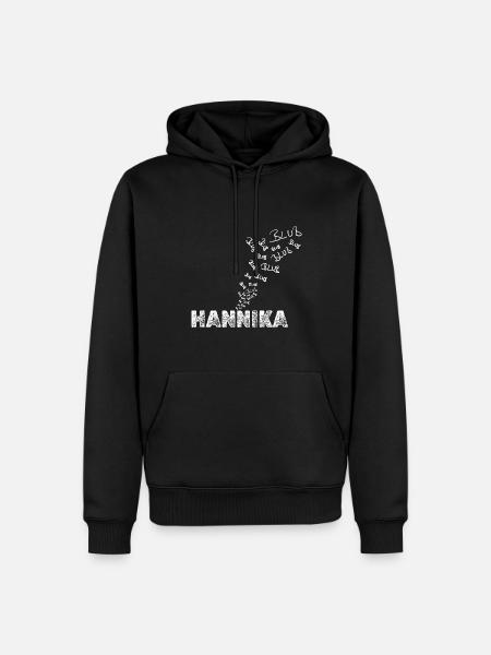 Anglerin Hannika - Männer Premium Bio Hoodie - Schwarz