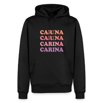 Name Carina - Männer Premium Bio Hoodie - Schwarz - Vorne - Nico (187cm)