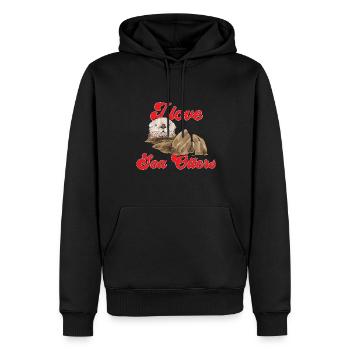 Seeotter - Männer Premium Bio Hoodie - Schwarz - Vorne - Nico (187cm)