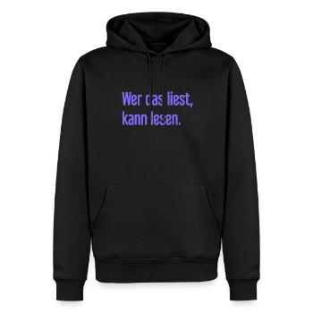 If you read this, you can read. - Men’s Premium Organic Hoodie - black - Front - Nico (187cm)