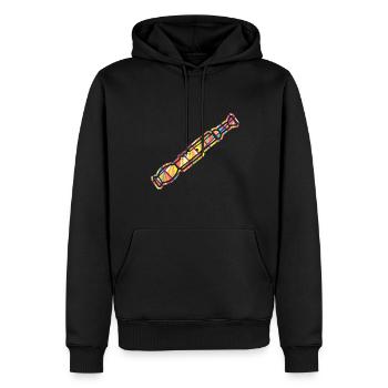 Oboe Geometric - Men’s Premium Organic Hoodie - black - Front - Nico (187cm)