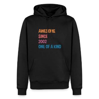20. Geburtstag 2002 geboren awesome since 2002 - Männer Premium Bio Hoodie - Schwarz - Vorne - Nico (187cm)