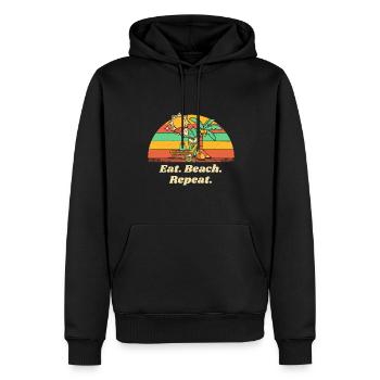 Eat Beach Repeat Ocean Hobby Beach Lover Pastime - Männer Premium Bio Hoodie - Schwarz - Vorne - Nico (187cm)