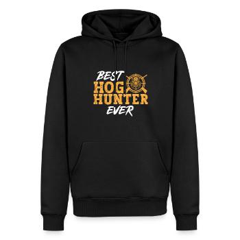 Chasse au sanglier chasseur sanglier - Sweat à capuche Premium bio Homme - noir - Devant - Nico (187cm)