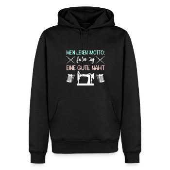 Mein Lebensmotto: Jeden tag Eine Gute Naht - Männer Premium Bio Hoodie - Schwarz - Vorne - Nico (187cm)