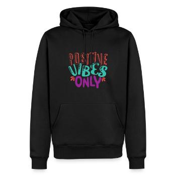 Uniquement des ondes positives - Sweat à capuche Premium bio Homme - noir - Devant - Nico (187cm)