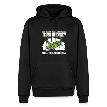 Was ist besser als eine Heuschrecke? Viele - Männer Premium Bio Hoodie - Schwarz - Vorne - Nico (187cm)