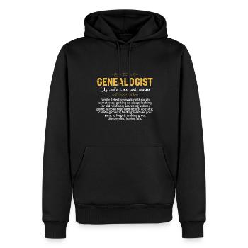 Généalogie Généalogie Généalogiste - Sweat à capuche Premium bio Homme - noir - Devant - Nico (187cm)