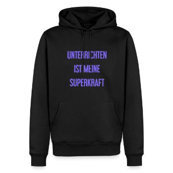 Unterrichten - Meine Superkraft! - Männer Premium Bio Hoodie - Schwarz - Vorne - Nico (187cm)