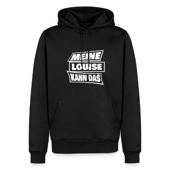 Spruch Louise - Männer Premium Bio Hoodie - Schwarz - Vorne - Nico (187cm)