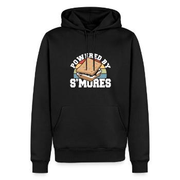 Vintage Powered By Smores Camping Marshmallow Retr - Men’s Premium Organic Hoodie - black - Front - Nico (187cm)