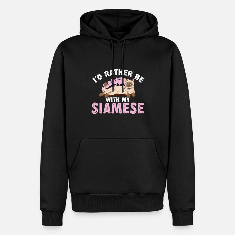 Chat siamois - Sweat à capuche Premium bio Homme - noir
