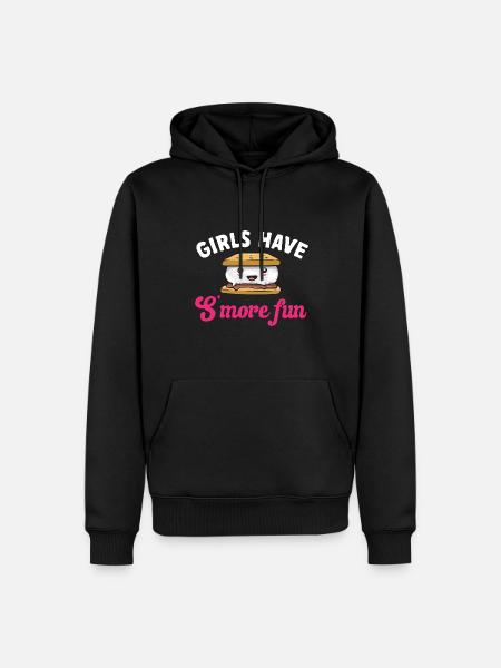 S'more Campfire Marshmallow Camping - Men’s Premium Organic Hoodie - black