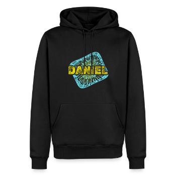 Daniel - Männer Premium Bio Hoodie - Schwarz - Vorne - Nico (187cm)