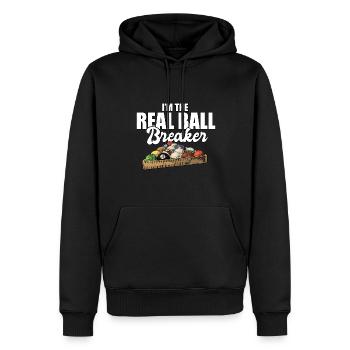 I'm The Ball Breaker Funny Pool Billiard Player - Männer Premium Bio Hoodie - Schwarz - Vorne - Nico (187cm)